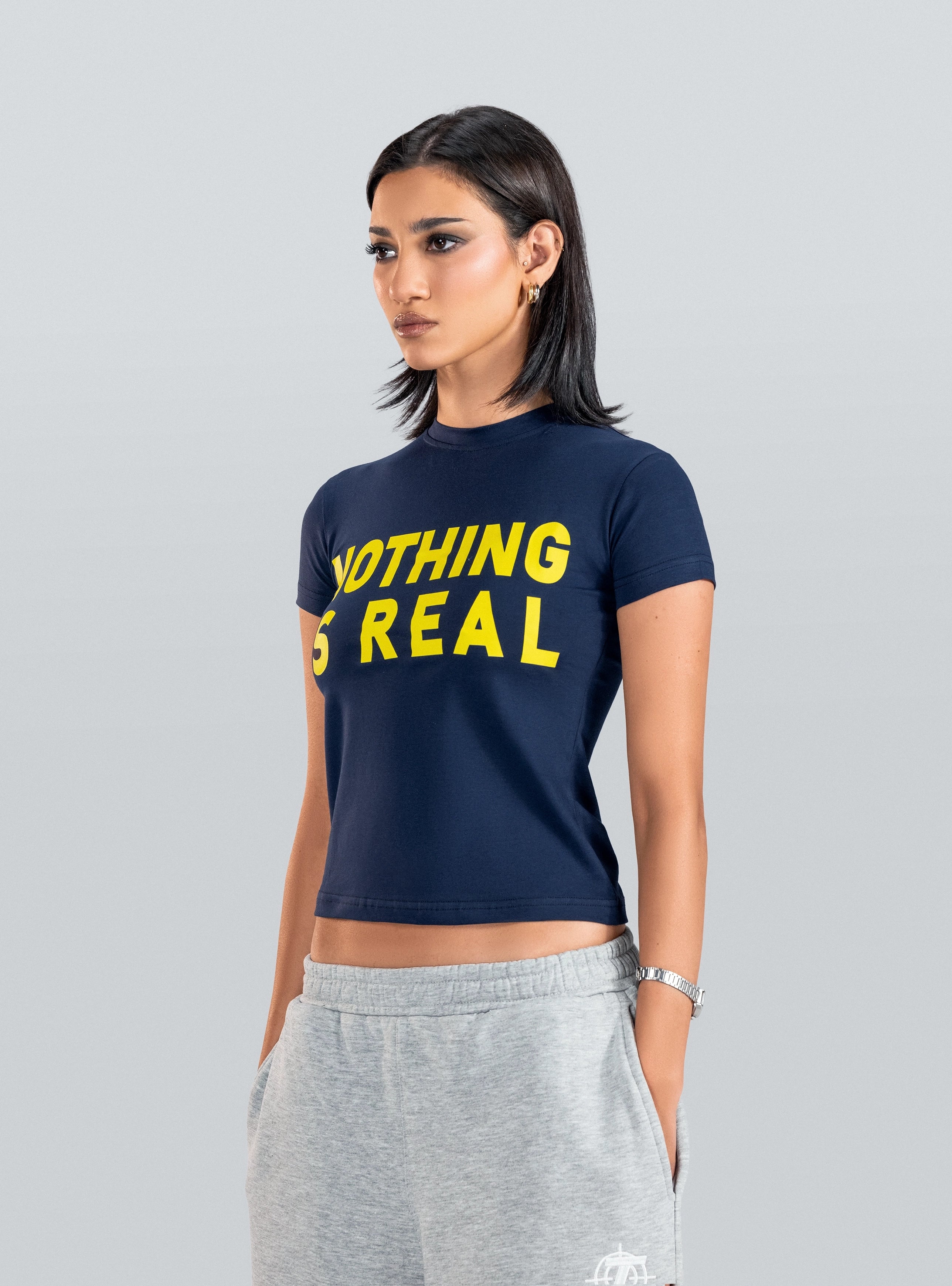Navy Nothing Is Real Baby Tee