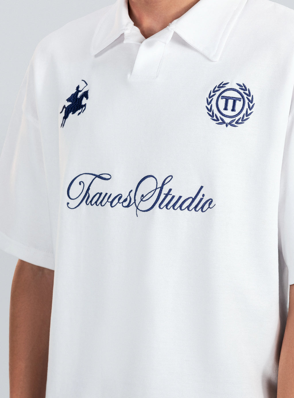 White Studio Embroidery Polo