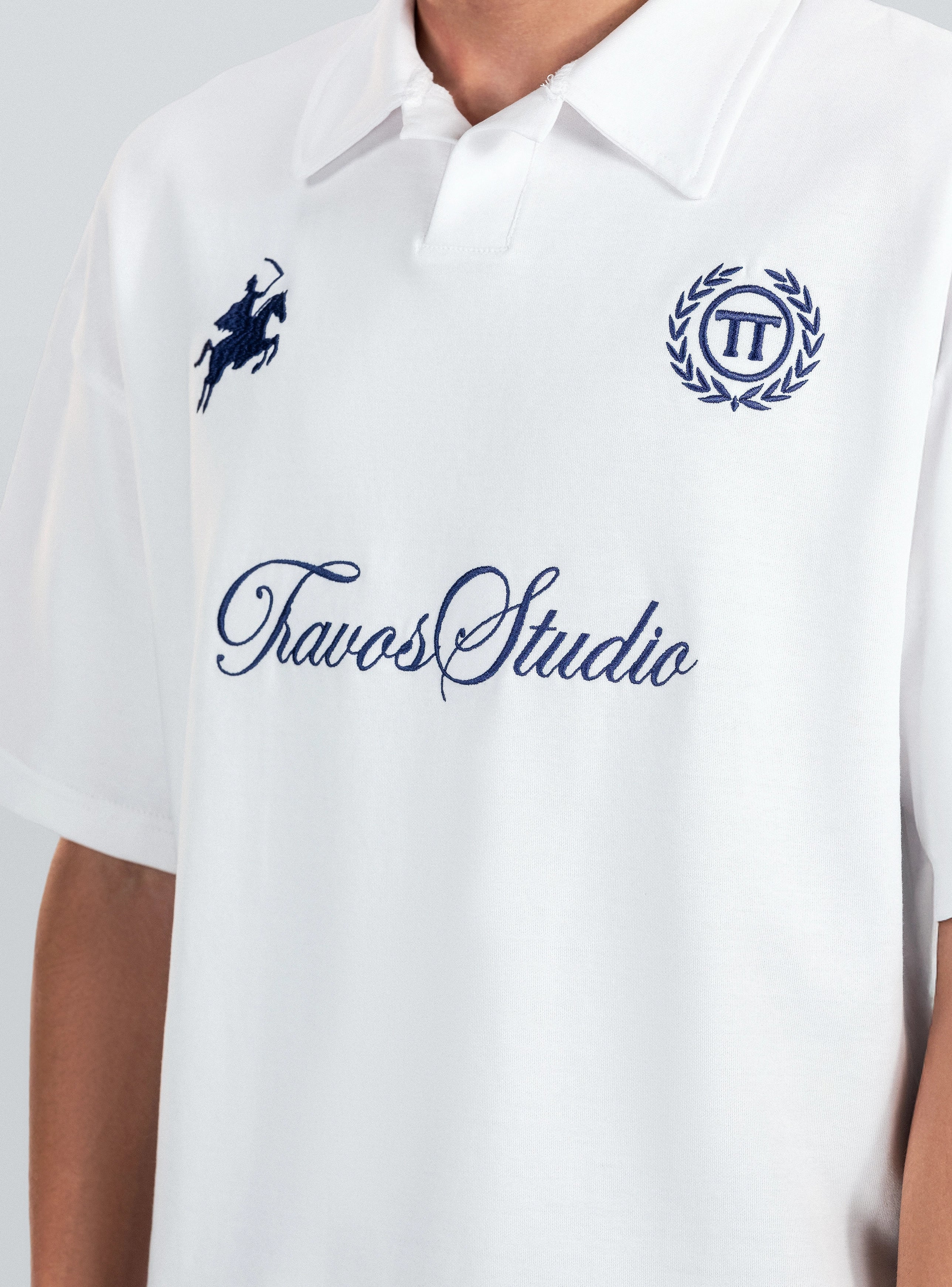 White Studio Embroidery Polo