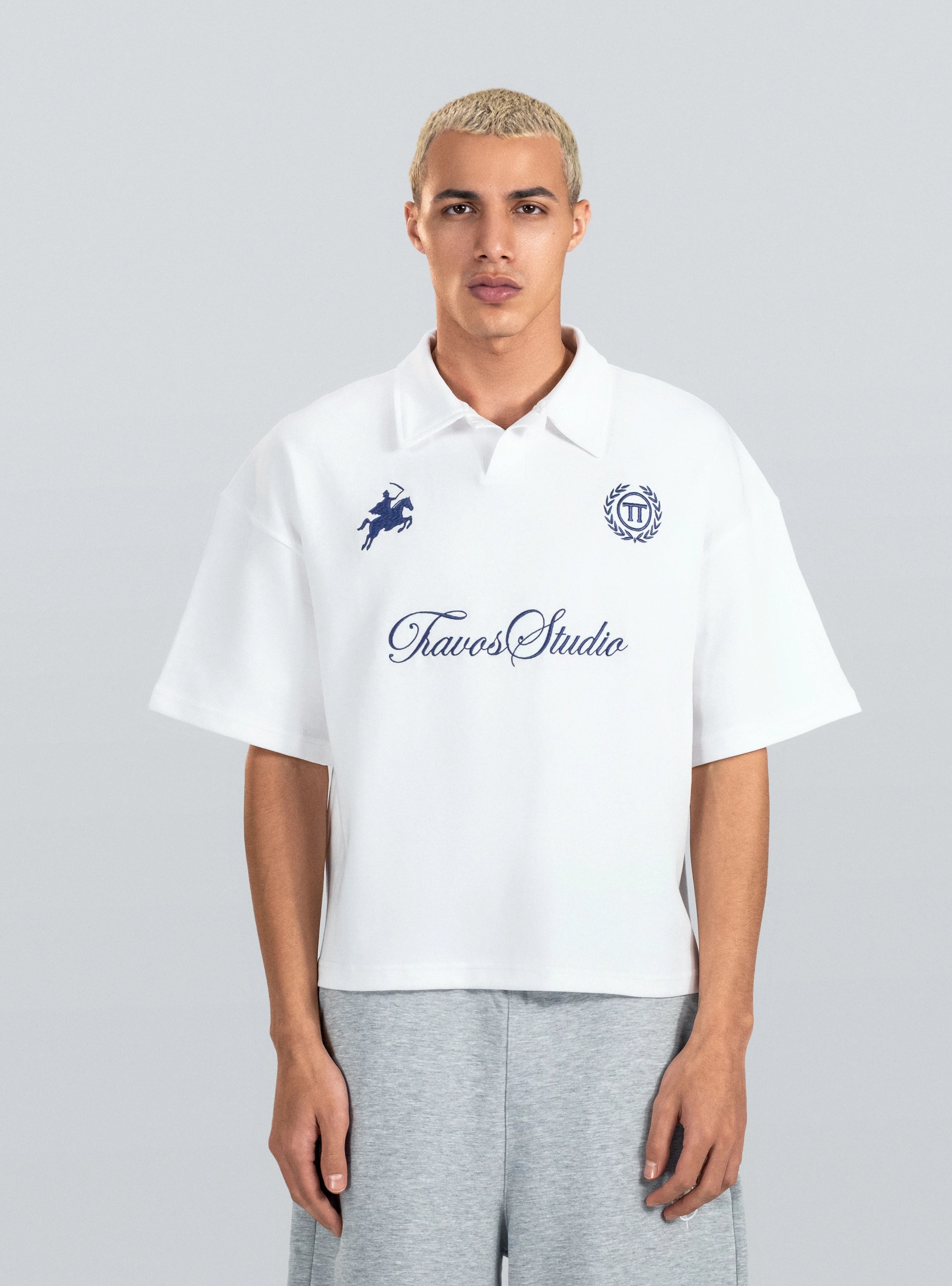 White Studio Embroidery Polo