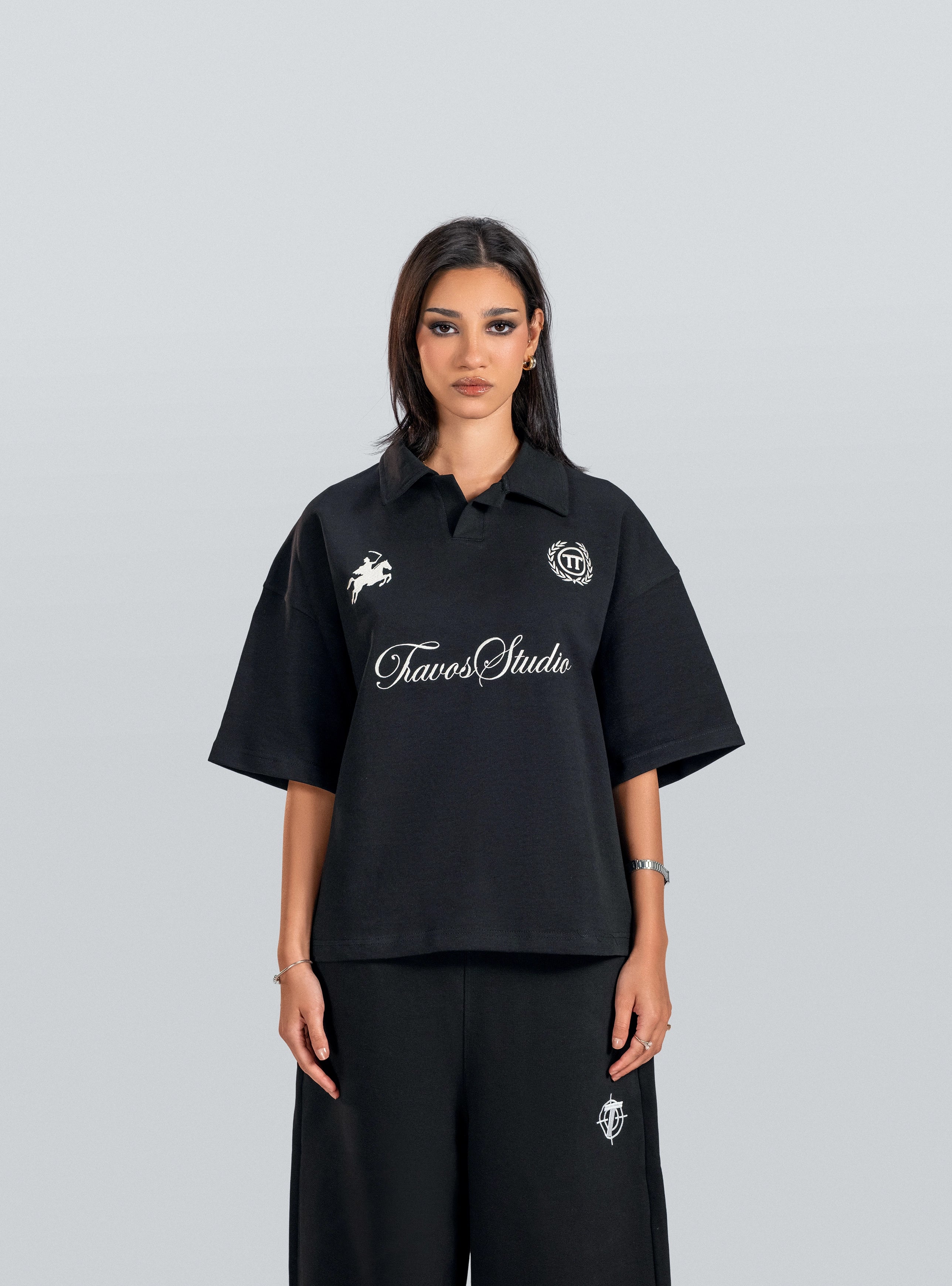 Black Studio Embroidery Polo