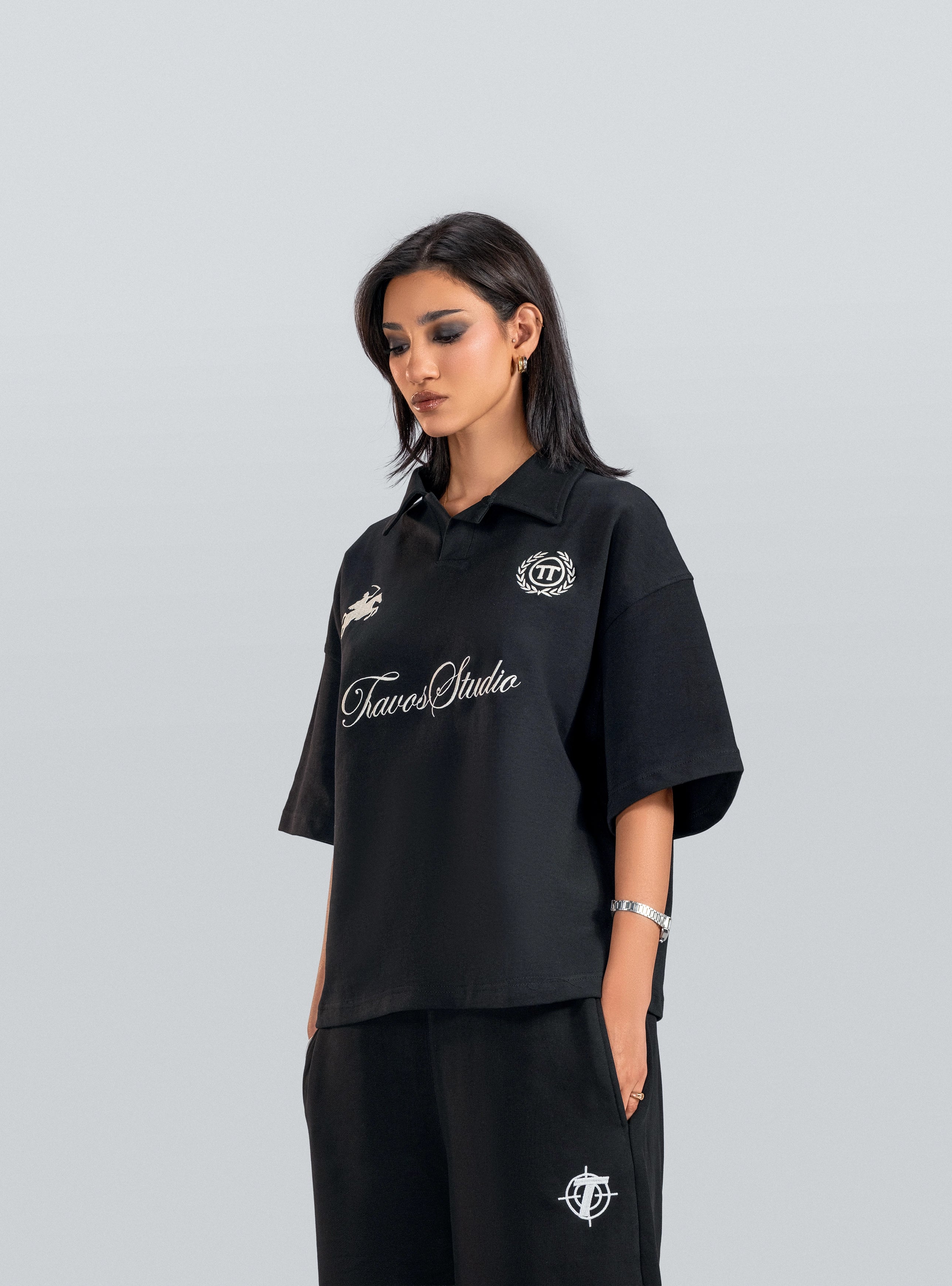 Black Studio Embroidery Polo