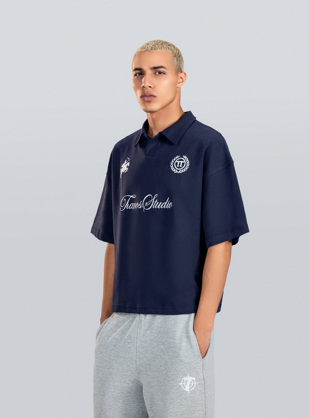 Navy Studio Embroidery Polo