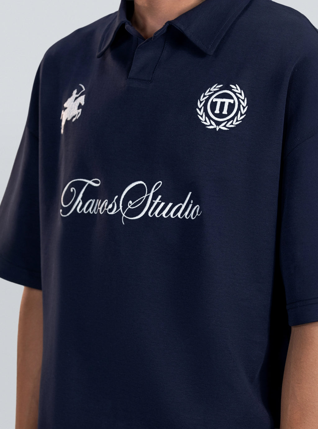 Navy Studio Embroidery Polo