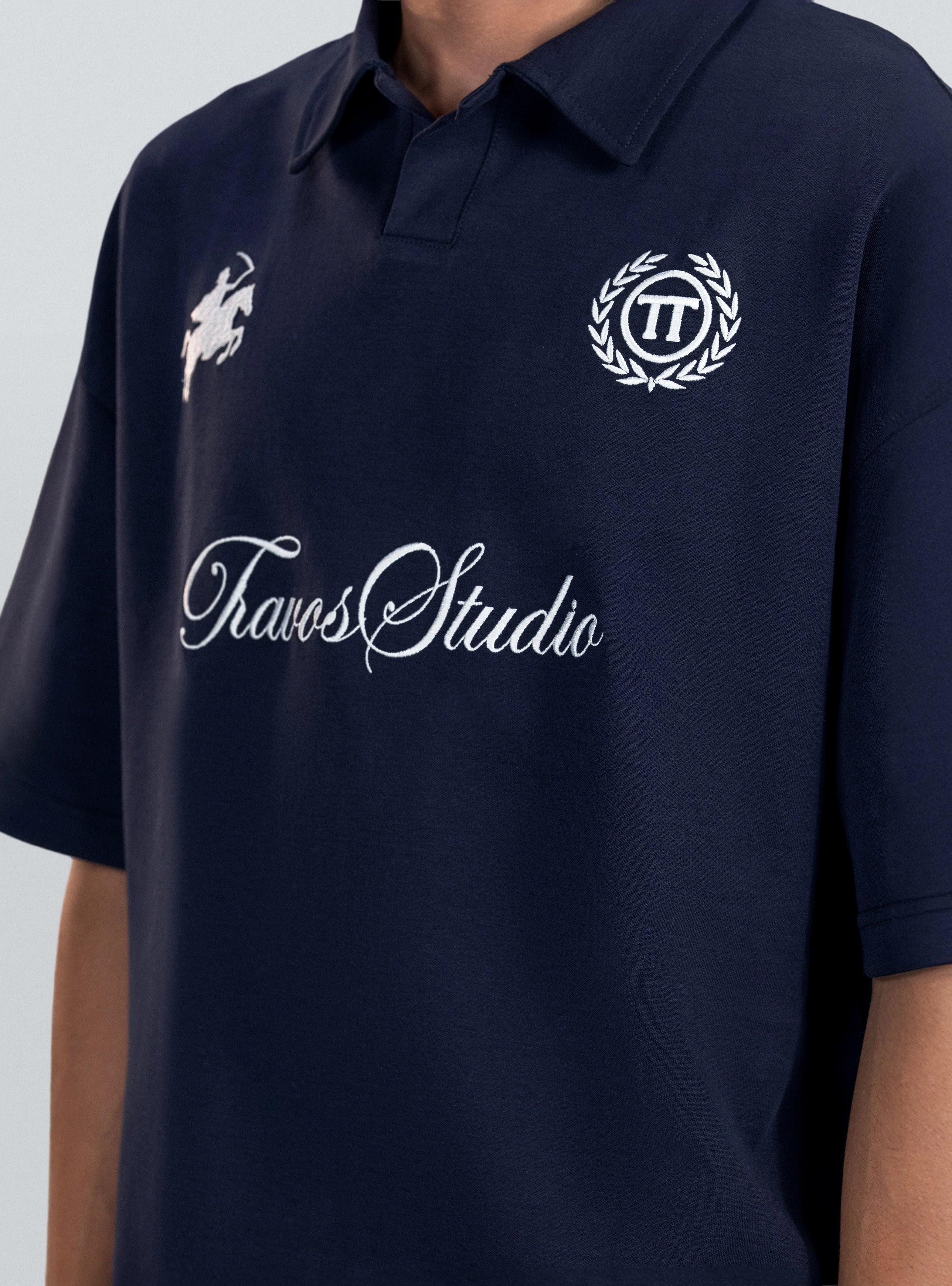 Navy Studio Embroidery Polo