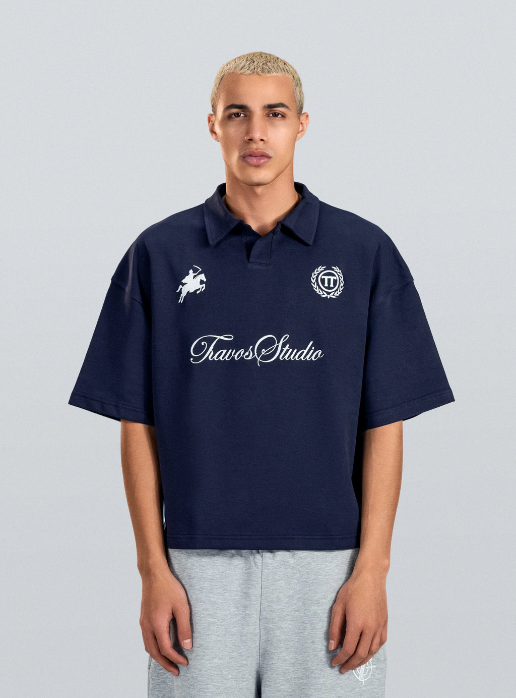 Navy Studio Embroidery Polo