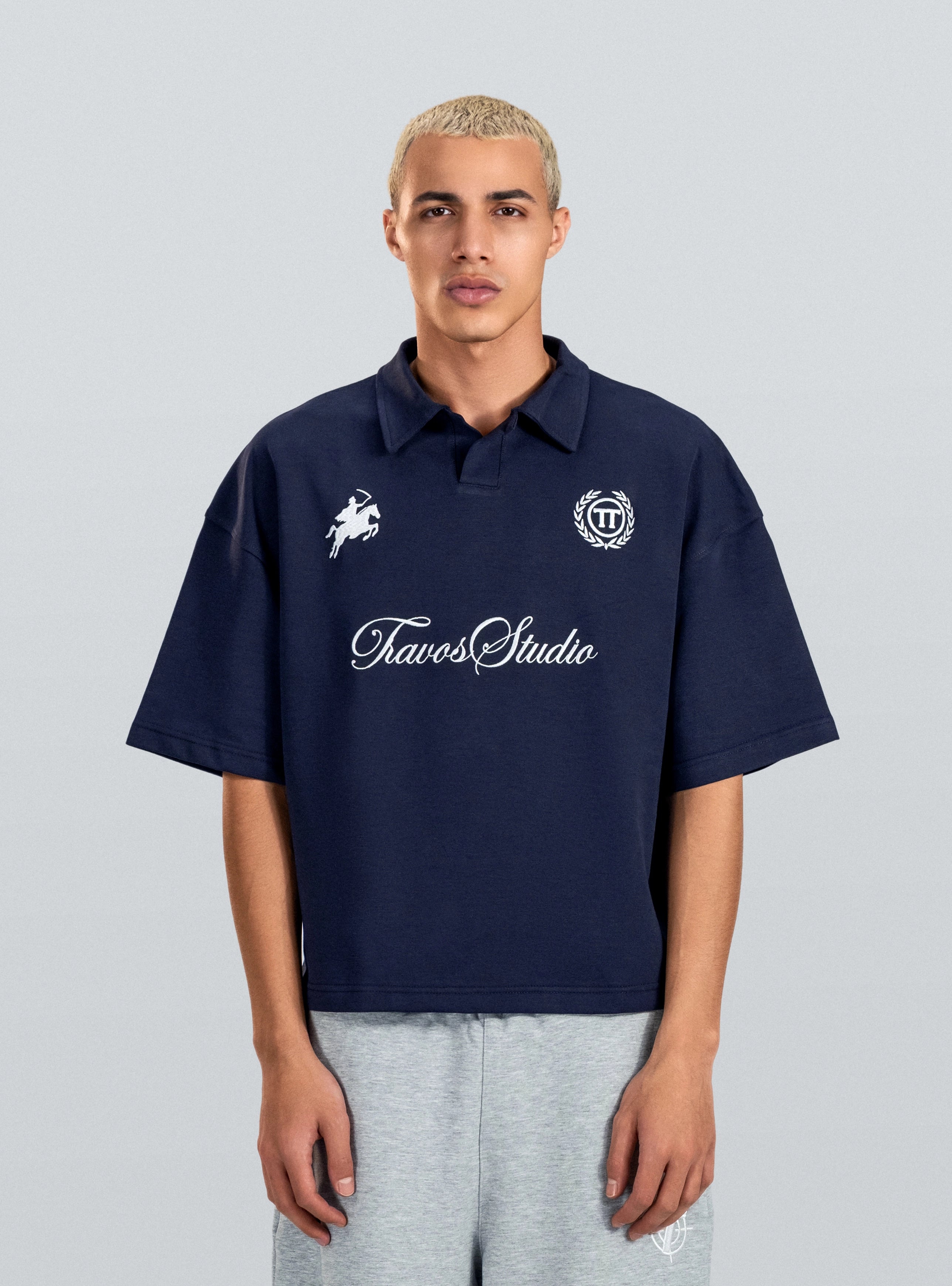 Navy Studio Embroidery Polo