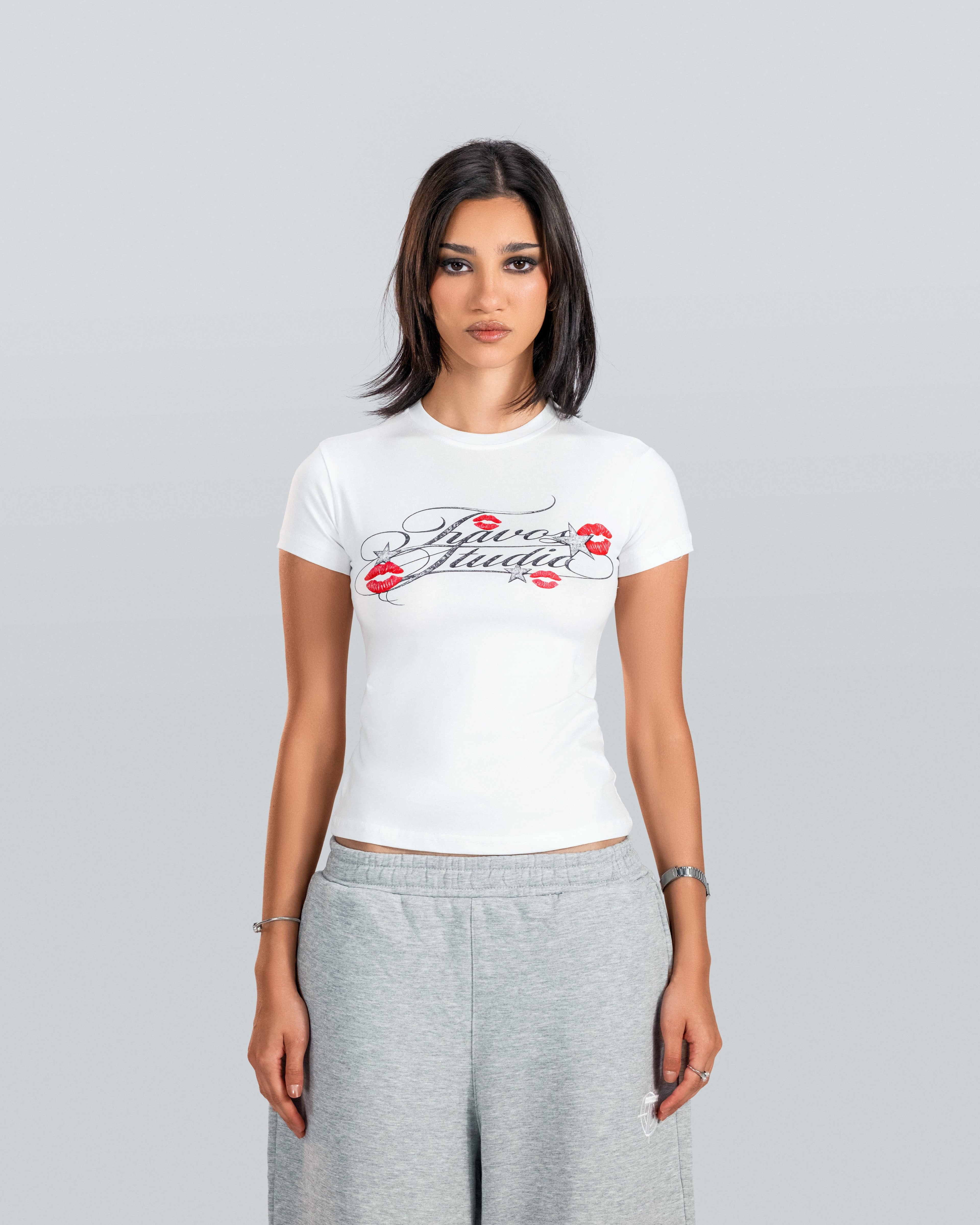 White Travos Baby Tee