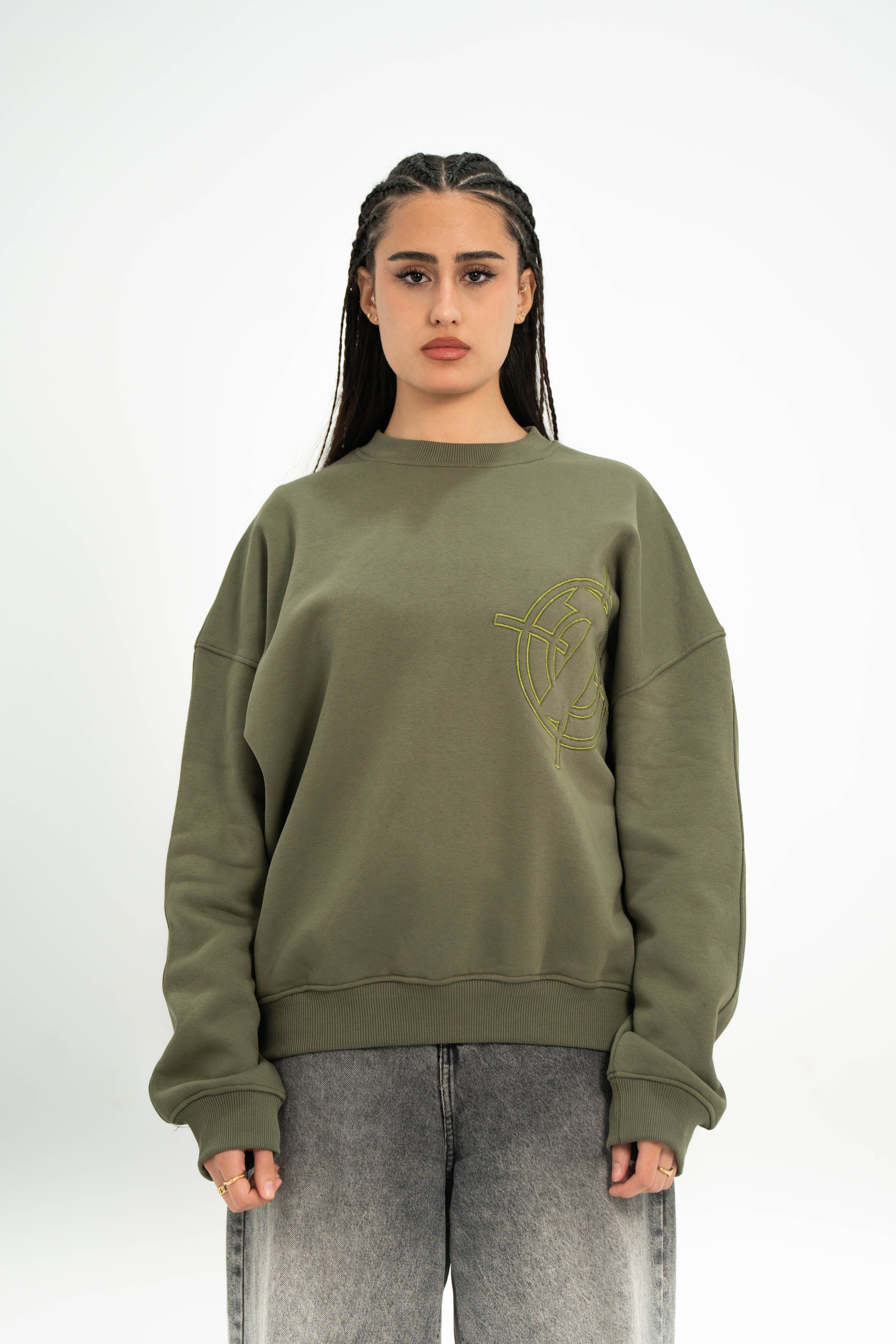 Olive CREWNECK
