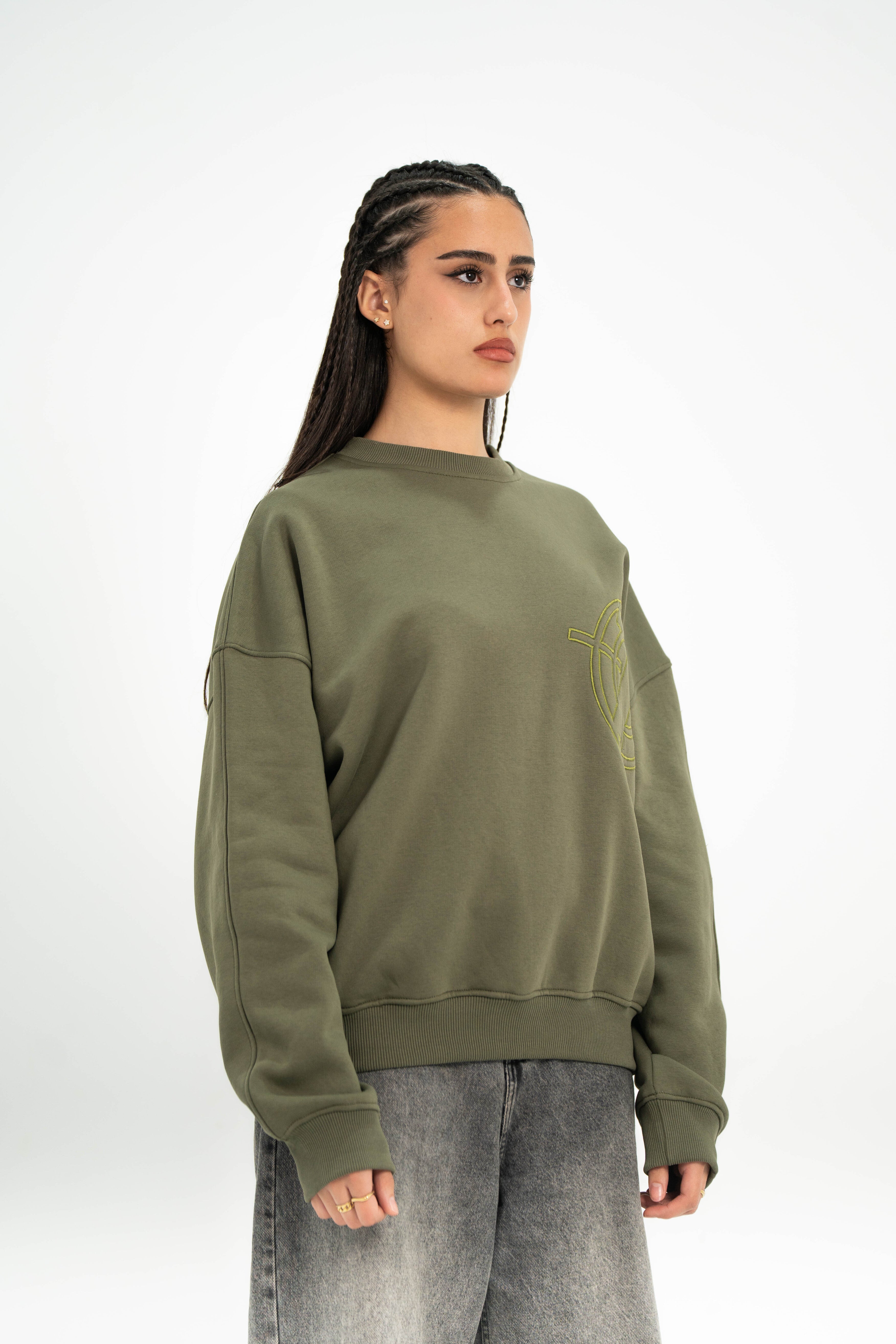 Olive CREWNECK